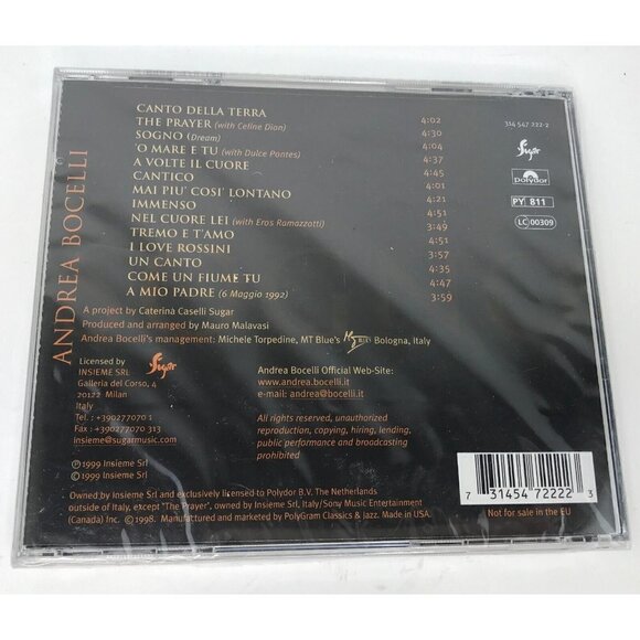 2 New 90s Andrea Bocelli CDs Sacred Arias 1999 and Sogno 1998 The Prayer - Picture 8 of 8